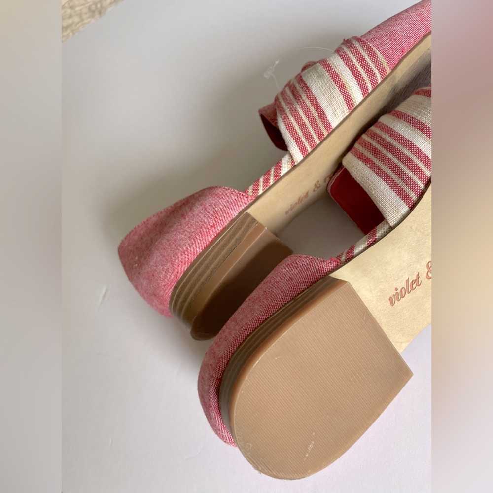 Violet & Red Blush Pink Bow Loafers D’Orsay Flats NWT Size 8 - Picture 8 of 8